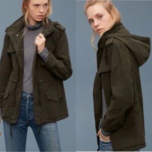 TNA Olive Hooded Utility Jacket for Women
